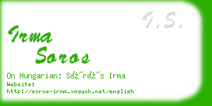 irma soros business card